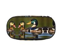 JIUTY Deux canards colverts mignons et esthétiques de grande capacité avec fermeture éclair, organiseur de bureau portable pour adultes, Noir , Taille unique, Organiseur de sac