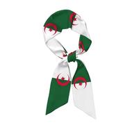 JIUTY Drapeau de l'Algérie Trends Écharpe en soie douce pour femme Printemps Automne Écharpe douce pour robe de soirée Voyage, Noir , taille unique