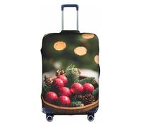 JIUTY Grande housse de valise avec impression Merry Christmas - Housse extensible avec impression double face - Garde les bagages fermés, blanc, S