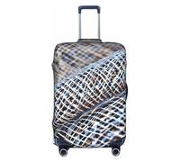JIUTY Grande housse de valise extensible avec impression de coquillage de filet de pêche côtière avec impression double face, garde les bagages fermés, blanc, XL