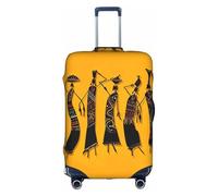 JIUTY Grande housse de valise extensible avec impression de culture africaine créative avec impression double face, garde les bagages fermés, blanc, XL