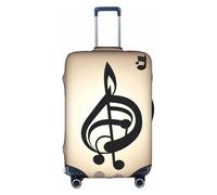 JIUTY Grande housse de valise extensible avec impression de notes de musique avec impression double face, garde les bagages fermés, blanc, M