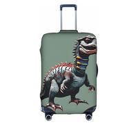 JIUTY Grande housse de valise extensible avec impression dinosaure mignonne avec impression double face, garde les bagages fermés, blanc, XL