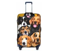 JIUTY Grande housse de valise extensible avec impression double face, garde les bagages fermés, blanc, XL