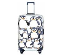 JIUTY Grande housse de valise extensible avec impression recto-verso pour garder les bagages fermés, blanc, M