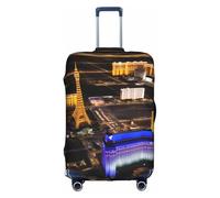 JIUTY Grande housse de valise Las Vegas Night Printing extensible avec impression double face, garde les bagages fermés, blanc, XL