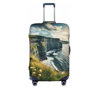 JIUTY Ireland Outdoors County Clare The Cliffs Grande housse de valise extensible avec impression double face, garde les bagages fermés, blanc, M