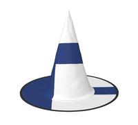 JIUTY Lot de 2 chapeaux de sorcière avec drapeau finlandais - Décorations d'Halloween - Chapeaux de sorcière pliables pour Halloween