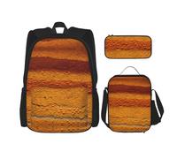 JIUTY Lot de 3 sacs à dos avec motif dinosaure de 40,6 cm - Sac à dos d'école avec boîte à déjeuner - Grand sac à dos pour primaire préscolaire, Noir , Taille unique, Ensemble cartable