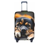 JIUTY Lover Dog Paw Print Grande housse de valise extensible avec impression double face, garde les bagages fermés, blanc, S