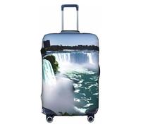JIUTY Niagara Fall Printing Grande housse de valise extensible avec impression double face, garde les bagages fermés, blanc, L
