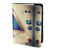 JIUTY Porte-passeport en cuir de vachette pour homme et femme - Motif géométrique - Pour documents de voyage, Noir , Taille unique