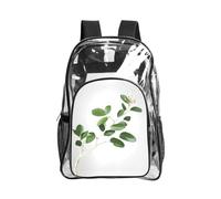 JIUTY Sac à dos de sécurité blanc naturel imprimé brindilles transparentes en PVC sac à dos d'école sac à dos de voyage poche avant maille latérale utilitaire moderne