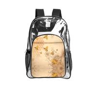JIUTY Sac à dos de sécurité transparent en PVC imprimé abeille, sac à dos d'école, sac à dos de voyage, poche latérale en maille, utilitaire moderne
