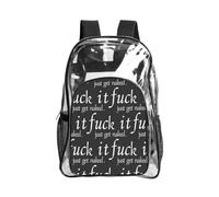 JIUTY Sac à dos de sécurité transparent en PVC imprimé noir et blanc, sac à dos d'école, sac à dos de voyage, poche latérale en maille, utilitaire moderne