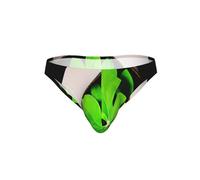 JIUTY Slip de bikini imprimé feuilles St Patrick, Noir , S