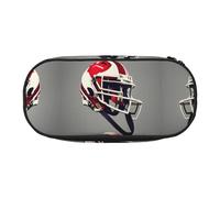 JIUTY Stylo à crayons à fermeture éclair esthétique mignon de football américain avec fermeture éclair, organisateur de bureau portable pour adultes, noir, En storlek, Organisateur de sac