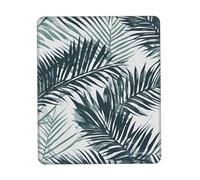 JIUTY Tapis de souris transparent motif feuille de palmier avec bords cousus base en caoutchouc antidérapant lavable pour ordinateurs portables