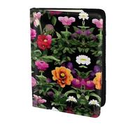 JIUTY Thug Life Porte-passeport en cuir de vache avec impression de fleurs pour homme et femme, Noir , Taille unique