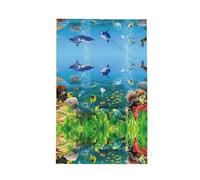 JIUTY Torchons de cuisine colorés imprimés du monde sous-marin, doux et absorbants, motif gaufré, 40,6 x 66 cm, multi-usages