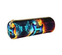 JIUTY Trousse à crayons avec fermeture éclair en forme de guitare électrique magique pour étudiants, bureau, travail, école, blanc, Taille unique, Organiseur de sac