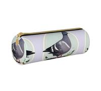 JIUTY Trousse à crayons avec fermeture éclair - Pour étudiants, bureaux d'artistes, travail, école - Gris - Imprimé pigeon, blanc, Taille unique, Organiseur de sac