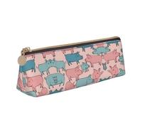 JIUTY Trousse à crayons avec motif cochon mignon pour enfants, petite pochette à fermeture éclair pour crayons, stylos, marqueurs, maquillage, pièces de monnaie, blanc, Taille unique, Organiseur de