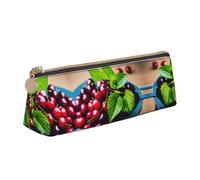 JIUTY Trousse à crayons avec motif de cerises pour enfants, petite pochette à fermeture éclair pour crayons, stylos, marqueurs, maquillage, pièces de monnaie, blanc, Taille unique, Organiseur de sac
