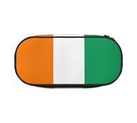 JIUTY Trousse à crayons avec motif drapeau de la Côte d'Ivoire - Grande capacité - Avec fermeture éclair - Organiseur de bureau portable pour adultes, Noir , Taille unique, Organiseur de sac