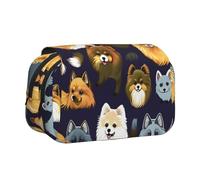 JIUTY Trousse à crayons de grande capacité avec double couche pour l'école, le bureau, l'université, Noir , Taille unique, Organiseur de sac