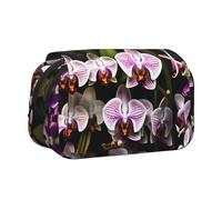 JIUTY Trousse à crayons de grande capacité avec impression orchidées, trousse de papeterie pour enfants avec double couche pour l'école, le bureau, l'université, Noir , Taille unique, Organiseur de
