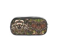 JIUTY Wild Mushroom Trousse à stylos transparente élégante avec fermeture éclair lisse, trousse multifonction pour l'école et le bureau
