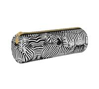 JIUTY Zebra Trousse à crayons avec fermeture éclair, porte-stylos pour étudiants, bureau, travail, école, blanc, Taille unique, Organiseur de sac