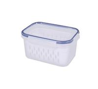 Jiuvaso 1 Boîte de Conservation Réfrigérateur Rectangulaire Récipient Alimentaire avec Bac Drainage Boîte de Stockage Fruits Légumes Hermétique En Pp Panier D, 15,5 cm x 10,5 cm x 8 cm