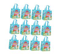 Jiuvaso 12 Pièces Sacs de Pâques avec Lapin Motif Panier Multifonctionnel Non Tissé Réutilisable avec Convient pour Emballage Cadeaux Fêtes Familiales, Bleu