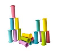 Jiuvaso 18 pièces Empile Cup Set for Kids Speed Training Game, Silicone, Developmental Toys for Kids Gift Yard anniversaire de 1 an