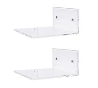 Jiuvaso 2 Pièces Étagère Murale Flottante Étagère Murale Adhésive Invisible En Acrylique Rangement Sans Percer Support Transparent pour Petits Objets Salle de, 2 pièces