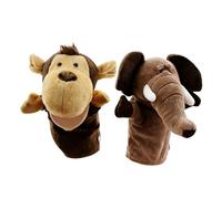 Jiuvaso 2 Pièces Marionnette Animale Gant de Jeu Peluche pour Expression Créative Activité Rôle Enfant Convient pour Cadeau Éducation Maison Jardin, Singe éléphant