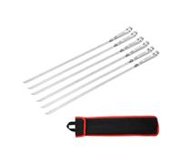 Jiuvaso 6 Pièces Brochettes Kebab INOX Brochettes Plates Barbecue Poignée Ergonomique Réutilisables Antidérapantes pour Grillade Adaptées à Plein, 6 pièces