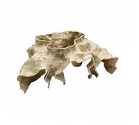Jiuvaso Aquatic Habitat Refuge Grotte Cavité Abri Décoratif Aquarium Observation Visuelle Fenêtre Léger Favorable à Poissons Crevettes Nouveau Bac, Sable Jaune, Moyen M - 19cm X 12.5cm X 6.5cm