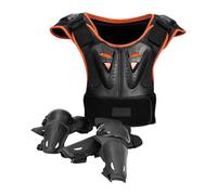 Jiuvaso Armure Enfant Équipement Protection Corps Complet Gilet Résistant Flexible Respirant Fonction Réglable Adaptée pour Enfants Vélo Patinage Ski, Orange Noir, M