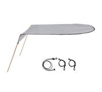 Jiuvaso Auvent Bimini pour Bateau Gonflable Canot Kayak Canoë Capote de Protection Solaire Tissu Oxford Imperméable Bordure Noire Ossature Fixation Rapide par, Array, Gris Clair Imperméable