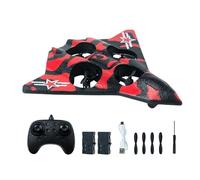 Jiuvaso Avion de chasse télécommandé, facile à piloter, hélicoptère léger, cadeau d'anniversaire idéal pour adolescents débutants et garçons, Batterie Double Rouge