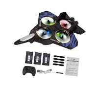 Jiuvaso Avion télécommandé, avion RC à voilure fixe, hélicoptère pour débutants garçons, 3 Piles Bleues