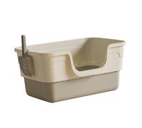 Jiuvaso Bac à Litière Chat Toilette avec Plateau pour Litière Bac pour Hamsters Pan pour Petits Animaux Conçu en PP Résistant Adapté Aux Chats Cages Maisons, Gris