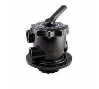Jiuvaso Backwash Valve Assembly Vanne Multiport de Piscine Tête de Filtre à Sable Unité de Commande Six Fonctions Entrées 15 Pouces Installation à Bride, Noir, 2 Pouces