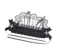 Jiuvaso Bandeau en dentelle gothique avec voile de démon pour les conventions d'anime, Noir