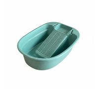 Jiuvaso Bassine à Linge Ergonomique en Polypropylène Renforcé Récipient Lavage Manuel avec Zone Savon Nettoyage Efficace pour Textiles Fragiles Adaptée pour Jeunes Actifs Habitats Réduits, Vert Cyan