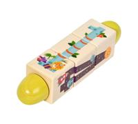 Jiuvaso Bloc Puzzle Rotatif en Bois Interactif à Images Préheion Léger Jeu Correspondance Formes Rotatif pr École Maternelle, Puzzle des Nombres