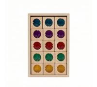 Jiuvaso Blocs Construction Sensoriels pour Enfants avec Perles Acryliques Transparentes et Cadre en Bois Jouet Éducatif Tri et d'Empilage pour Développer la, Translucent 15PCS